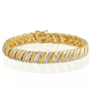 Emulous Diamond Accent Fashion Bracelet 14k Gold over Brass